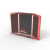 A render of trapezoid Shaped deal Tombstones with print embedded