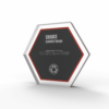 A render of hexagonal Shaped Financial Tombstones with card embedded