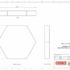 A technical design of a hexagonal Shaped deal Tombstones with card embedded