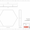 A technical design of a hexagonal Shaped deal Tombstones with card embedded