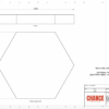 A technical design of a hexagonal Shaped deal Tombstones with card embedded