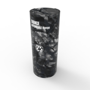 A render of cylinder Shaped deal Tombstones with print embedded