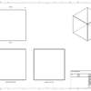 A technical drawing of a crystal cube financial tombstone & award