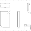 A technical drawing of a crystal curved rectangle financial tombstone & award