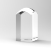 A render of a crystal dome tower financial tombstone & award