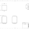 A technical drawing of a crystal dome tower financial tombstone & award