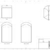 A technical drawing of a crystal dome tower financial tombstone & award