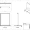A technical drawing of a crystal financial tombstone & award with base