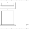 A technical drawing of a crystal financial tombstone & award with base