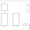 A technical drawing of a crystal portrait tower financial tombstone & award
