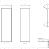 A technical drawing of a crystal portrait tower financial tombstone & award