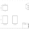 A technical drawing of a crystal portrait tower financial tombstone & award