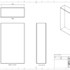 A technical drawing of a crystal rectangle financial tombstone & Award