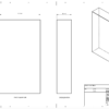 A technical drawing of a crystal rectangle financial tombstone & Award