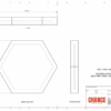 A technical design of a hexagonal Shaped Financial Tombstones with card embedded
