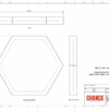 A technical design of a hexagonal Shaped Financial Tombstones with card embedded
