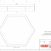 A technical design of a hexagonal Shaped Financial Tombstones with card embedded
