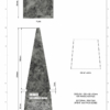 A technical design of a pyramid Shaped Financial Tombstones with card embedded