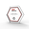 A render of hexagonal Shaped deal Tombstones with card embedded