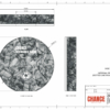 A render of disc Shaped Financial Tombstones with card embedded