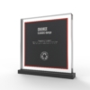 A render of square Shaped Financial Tombstones with card embedded with rectangular base