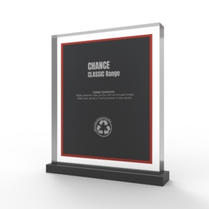 A render of Classic Financial Tombstones with card embedded with rectangular base