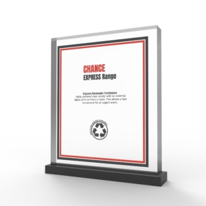 A render of Classic deal Tombstones with card embedded with rectangular base