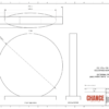 A technical design of Disc Shaped deal Tombstones with print embedded attached to a oval base