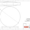 A technical design of Disc Shaped deal Tombstones with print embedded attached to a oval base