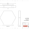 A technical design of hexagonal Shaped deal Tombstones with print embedded attached to a base