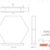 A technical design of hexagonal Shaped deal Tombstones with print embedded attached to a base