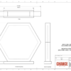 A technical design of hexagonal Financial Tombstones with card embedded attached to a base