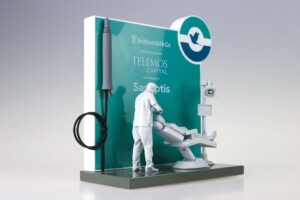 model dentist chair trophy with a back panel and base